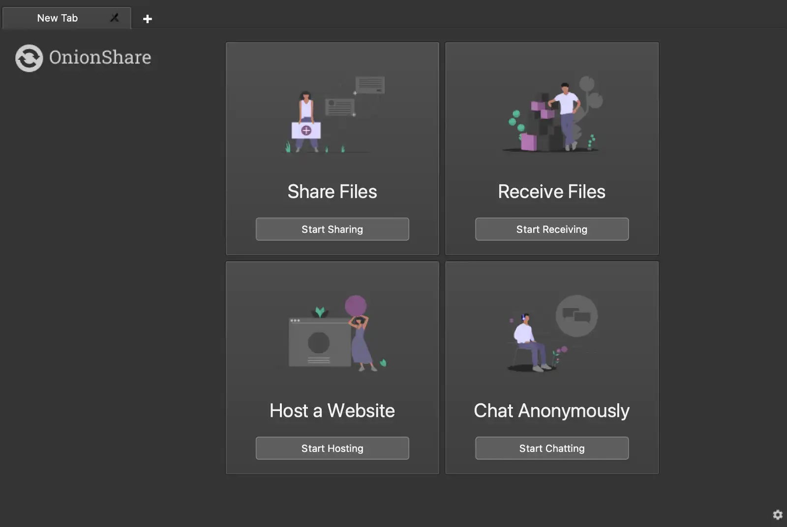 onionshare home page